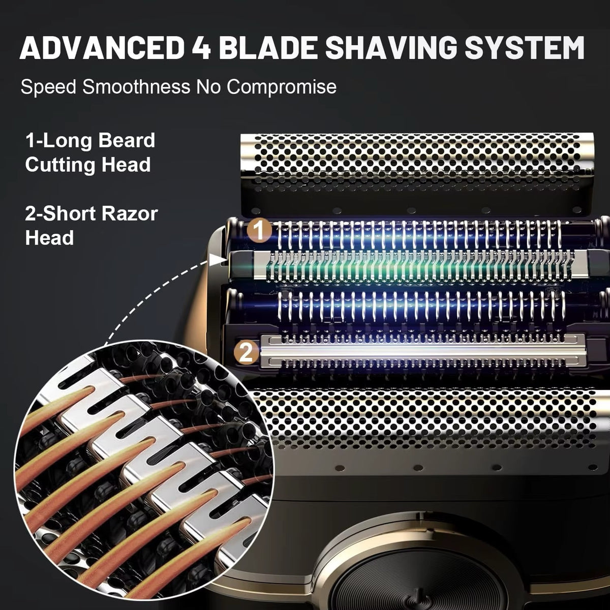 3D fast powered and portable foil shaver